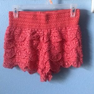 coral colored summer shorts